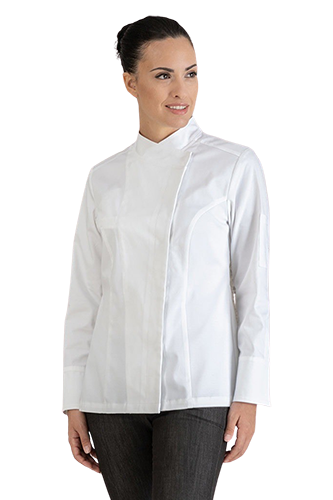 GIACCA CUOCA NORA GIBLOR'S: giacca chef donna elegante e raffinata confezionata con il nuovo...